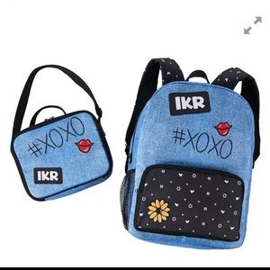 Backpack with lunch tote / denim canvas